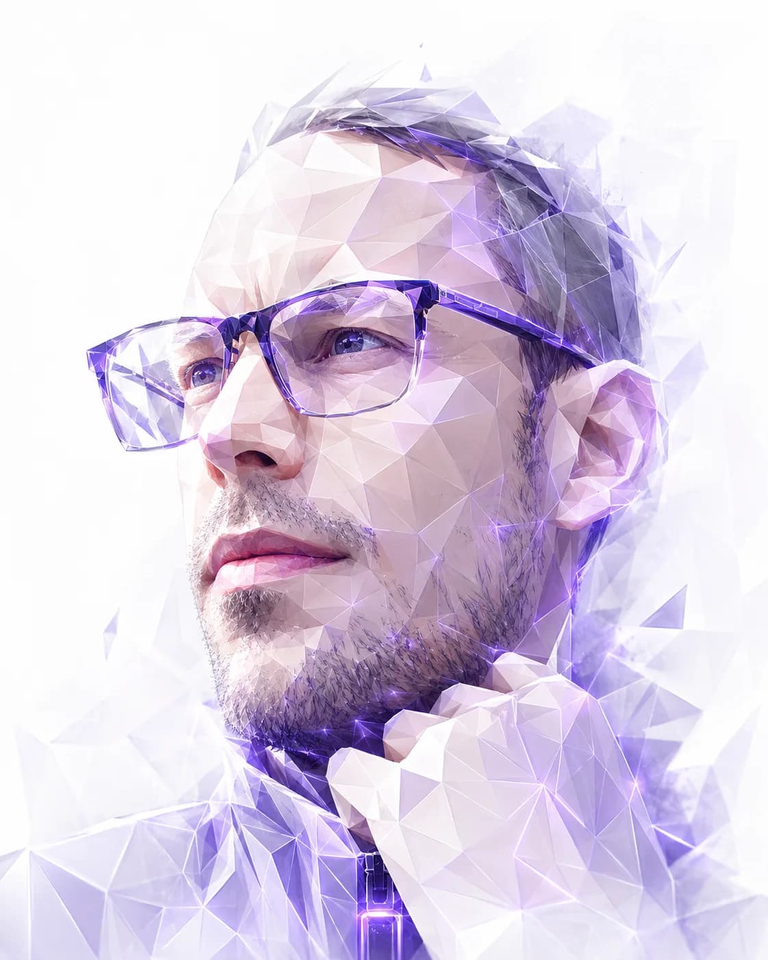 Low-poly portrait of Florent Blairon